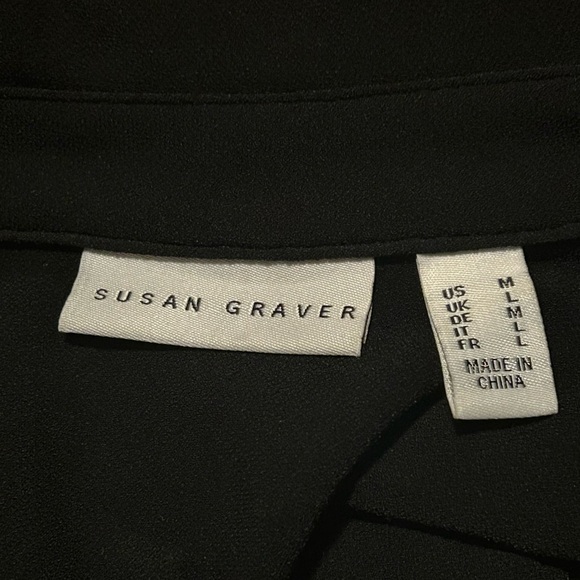 Susan Graver black button down shirt dress size M - Picture 4 of 5